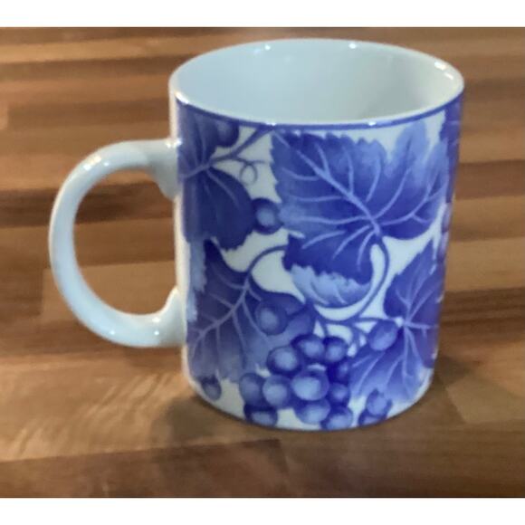 2 Vintage Omnibus By Fitz And Floyd Bordeaux Mug Coffee Cup 12 Oz Grapevine 1995 - Picture 9 of 10